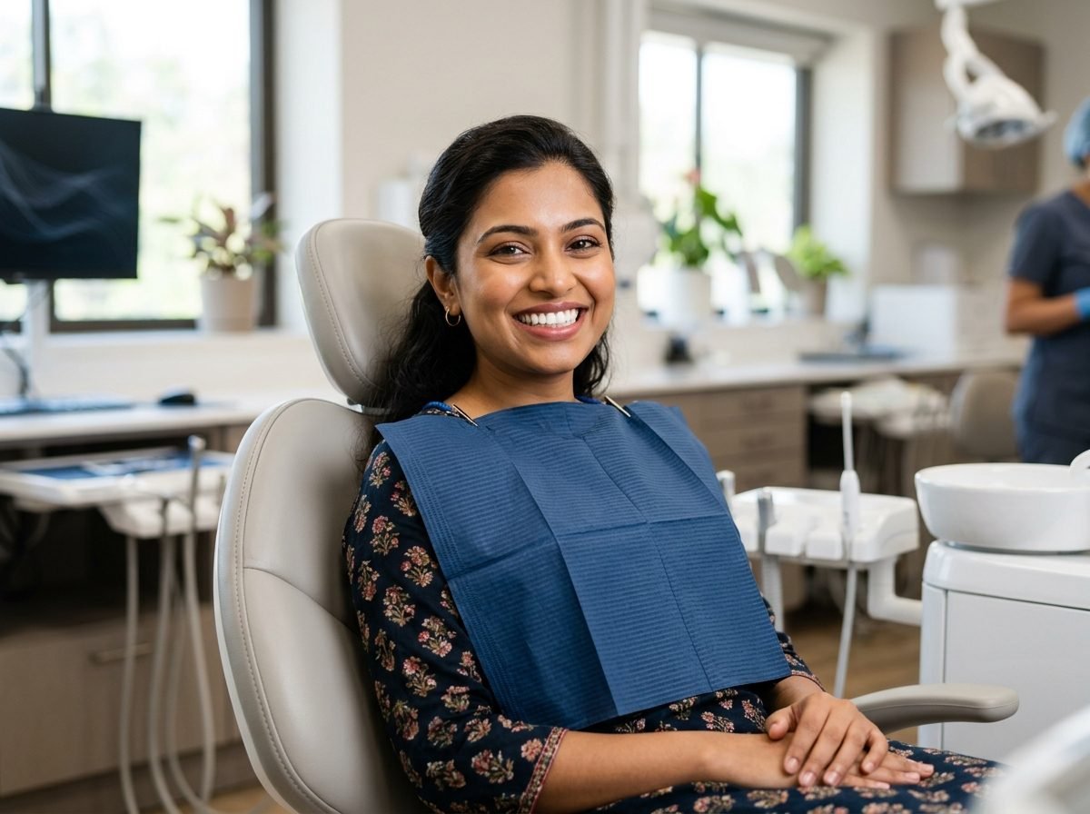 Professional in clinic teeth whitening procedure at Meenakshi Dental Clinic